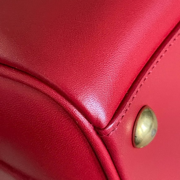Saint Laurent Boston Bag Crossbody Red Smooth - Picture 9 of 15